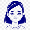Free Clip Art of a Young Female Character A young girl illustration created as a vector graphic for various design applications.