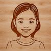A young female figure in a simple, minimalist design created using vector graphics.