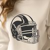 A digital illustration of a standard American football with laces and stitching details.