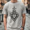 Sacred Heart Symbol in Modern Vector Design A graphic representation of the Sacred Heart symbol in a digital vector design style.