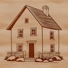 A simple house icon, designed as a vector image.