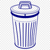 Waste Management Symbol Vector illustration of a trash can with a lid, suitable for graphic design projects.