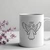 A detailed graphic design of an angel with wings, created as a scalable vector graphic.