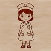 A female professional in a nurse's uniform, designed as vector art for digital and print applications.