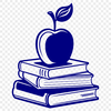 Illustrated Apple Book Art for Learning A digital illustration of an apple book with pages, suitable for educational purposes.