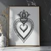 Simple Sacred Heart Symbol Vector Illustration A simple vector illustration of the Sacred Heart symbol, suitable for various designs and projects.