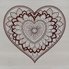 A colorful mandala design featuring a stylized heart shape, ideal for vector art projects.