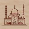 Mosque illustration in vector format featuring an Islamic place of worship.