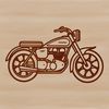 Beautiful Bike Graphics A vector graphic design of a motorbike with detailed components.