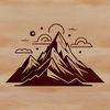 Digital Mountain Vector Art A digital mountain illustration in vector format, suitable for cutting machines and design projects.
