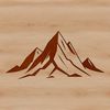 A digital illustration of a mountain landscape, suitable for vector design and cutting machine projects.