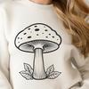Vector Mushroom Design A detailed illustration of a mushroom with its cap and stem, suitable for use as vector art in designs.