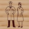 A vector illustration of a female nurse in uniform, highlighting her profession.