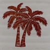 Beautiful Palm Tree Outline Palm Tree Silhouette with Trunk and Leaves against a Blue Sky Background.