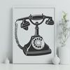 A simple vector illustration of a classic telephone device.