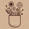 Whimsical Wildflower Pocket SVG Illustrated vector design of a flower-shaped pocket with intricate details.