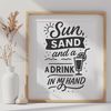 Motivational Vacation Phrases Vector Art Vector art illustration of motivational vacation phrases with clip art elements.