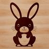 Beautiful Rabbit Silhouette in Vector Format A cartoon rabbit sitting on its hind legs, designed as vector art.
