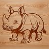 Free Rhino Clip Art SVG A detailed illustration of a rhinoceros, suitable for commercial or personal projects.
