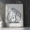Free Vector Rock Clip Art Design A digital illustration of a rock with detailed textures and patterns, suitable for use in vector design projects.