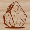 Rock Silhouette Illustrations A 2D illustration of a rock in various shapes and sizes, suitable for clip art.