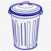 Elegant Household Waste Container Illustration A detailed SVG illustration of a standard trash can with a lid.