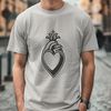 Free SVG Sacred Heart Clip Art Design A stylized illustration of the Sacred Heart icon in vector format, suitable for various design applications.