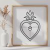 Sacred Heart Clip Art Illustration An SVG icon representation of the Sacred Heart, ideal for digital designs.