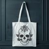 Creative Skeleton with Floral Motif A decorative skull design featuring a rose motif, suitable for Halloween-themed crafts.