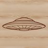 Free SVG Spaceship Clip Art A futuristic spaceship design suitable for cutting machines or stencil purposes.