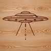 Vector Graphic Spacecraft Design A futuristic illustration of a spaceship in space, designed as a vector graphic.