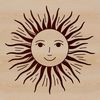 A vector illustration of the Sun with rays, suitable for graphic design projects and digital art.