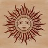 Sun symbol as a vector graphic icon suitable for clip art designs in various formats including PDF, DXF.