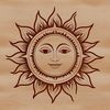 Stylized Solar Design Vector A stylized illustration of the sun in bold lines.