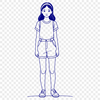 Free Girl Illustration Download A young girl illustration designed as a vector graphic in an SVG format.