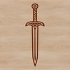 A high-quality vector image of a medieval-style sword, ideal for graphic design projects and commercial use.