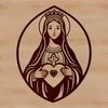 Stylized Religious Icon Vector illustration of a stylized Immaculate Heart with intricate details.