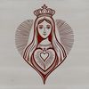 Immaculate Heart SVG Template for Digital Use A high-resolution vector illustration of the Immaculate Heart icon, suitable for various digital applications.