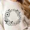 Beautiful Floral Wreath Vector Design A floral wreath designed as a vector image for digital use.
