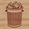 Simple Household Waste Container Illustration A simple vector illustration of a standard household trash can.