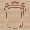 Vector Trash Icon Illustration A simple design concept for a trash can, ideal for vector graphics and digital projects.
