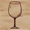 A still life illustration of a glass of wine on a table, suitable for vector art and design.