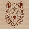 A detailed illustration of a wolf's head, suitable for use in vector design.