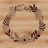 An open-source SVG illustration of a decorative floral wreath pattern.