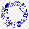 Free Cut File Floral Wreath Template A floral wreath design created in vector art format, suitable for cutting machine and laser cutter projects.