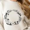 Circular Decorative Floral SVG File A decorative floral design in the shape of a circular wreath, suitable for vector art.