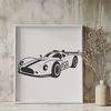 Beautiful Racing Vehicle Illustration A sleek racing car designed as vector art for commercial or personal use in various design projects.