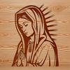 Elegant SVG Icon of the Virgin Mary A vector art depiction of Our Lady of Guadalupe, a revered figure in Catholic tradition.