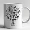 Floral Bouquet Vector Art A digital bouquet of flowers designed as vector art suitable for cutting machines or laser cutters.