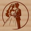 Minimalist Couple Exchange Vows SVG A couple exchanging vows on their wedding day, depicted in vector format with bold lines and minimalist design.